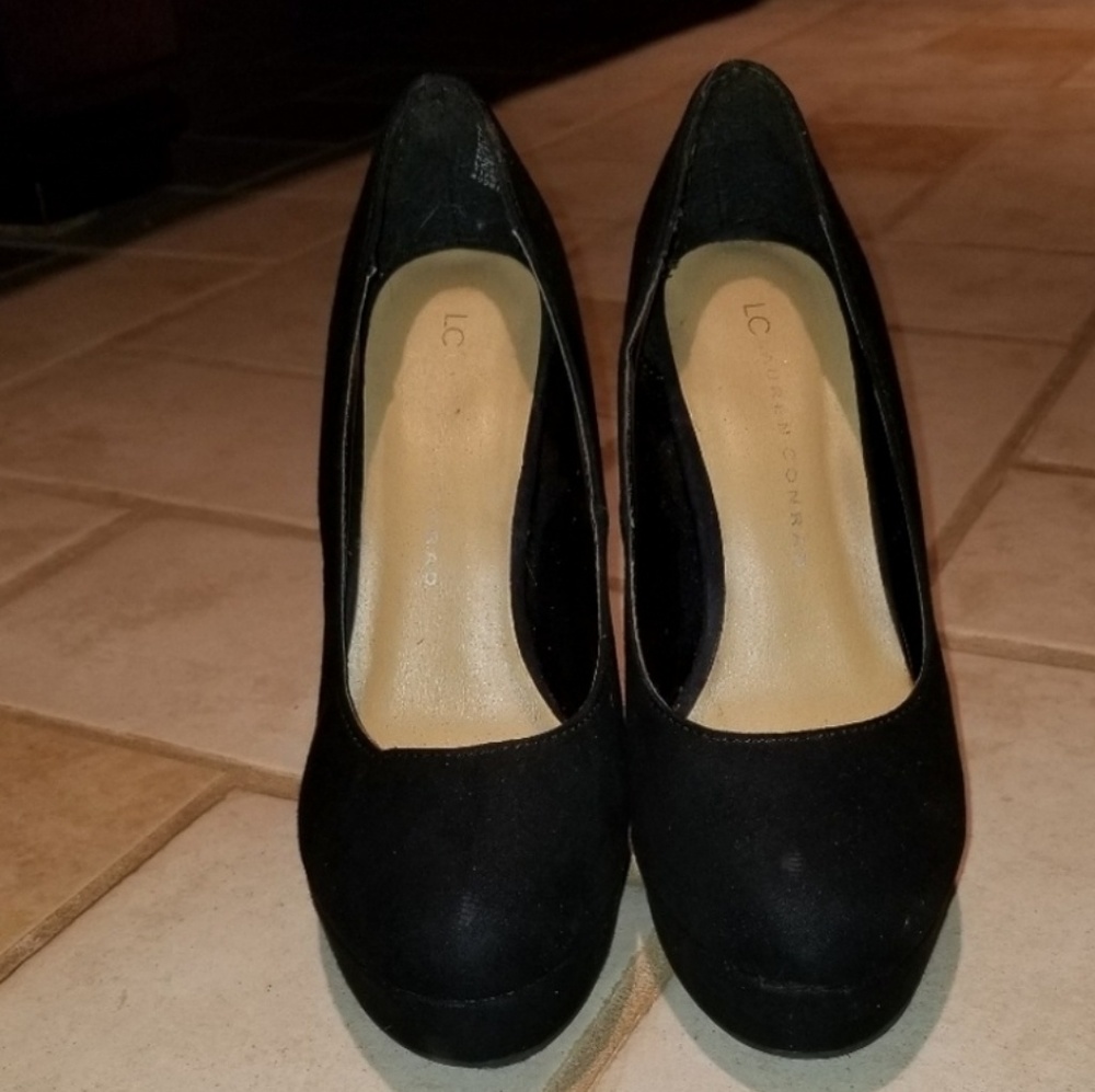 LAUREN CONRAD PLATFORM VELVET STILETTOS
